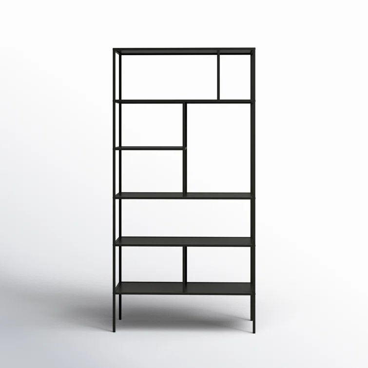 Blackened Bronze 72" Stainless Steel Etagere Bookcase