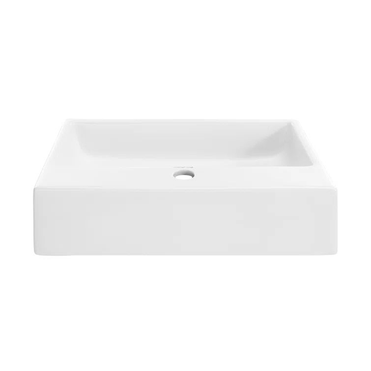 Claire 21" Matte White Ceramic Above-Counter Vessel Sink