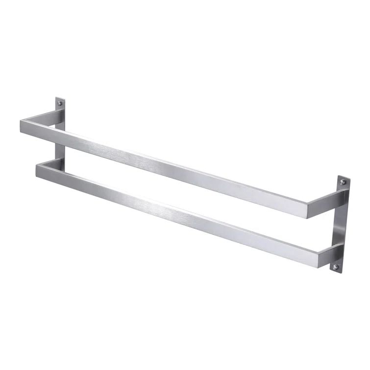 Brushed Nickel 32" Double Wall Mounted Towel Rack