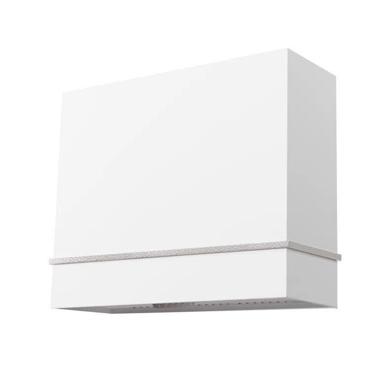 36'' White and Nickel Stainless Steel Wall Mounted Range Hood