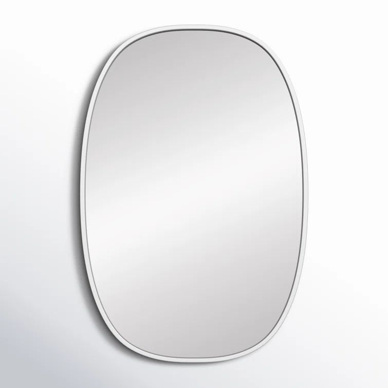 Silver Oval Metal Frame Full Length Bathroom Mirror