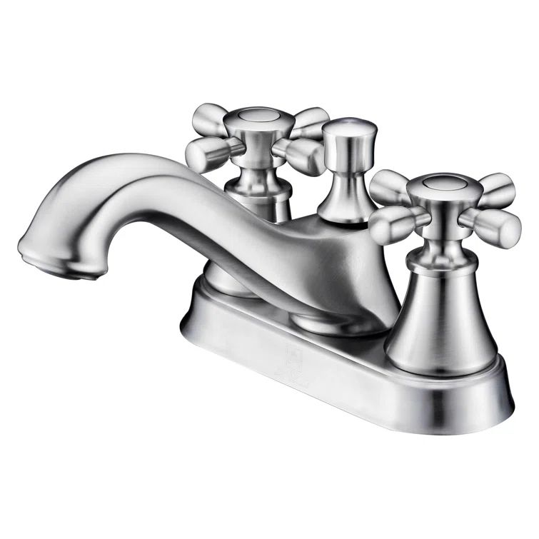 Major Centerset Dual-Handle Minimalist Bathroom Faucet in Brushed Nickel