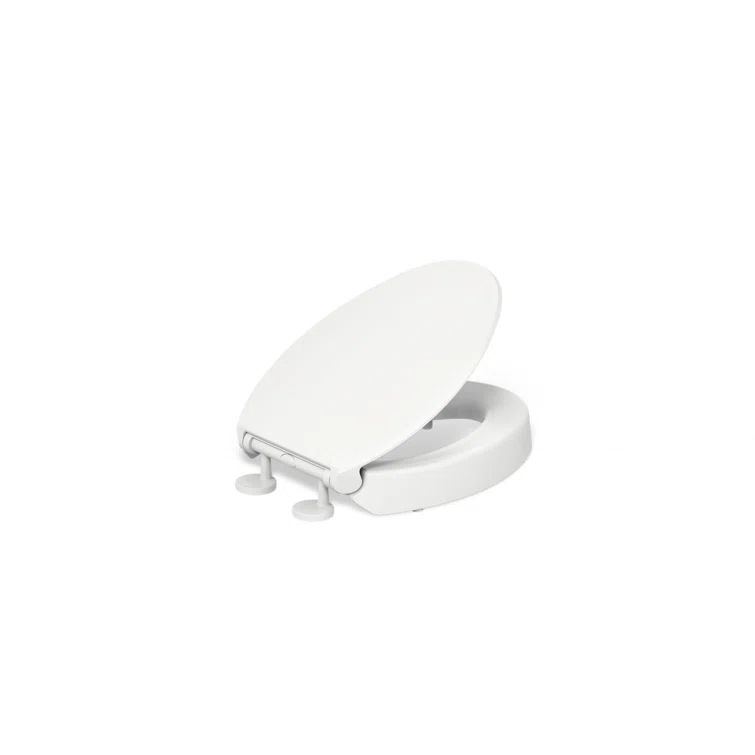 Hyten White Elevated Elongated Quiet-Close Toilet Seat