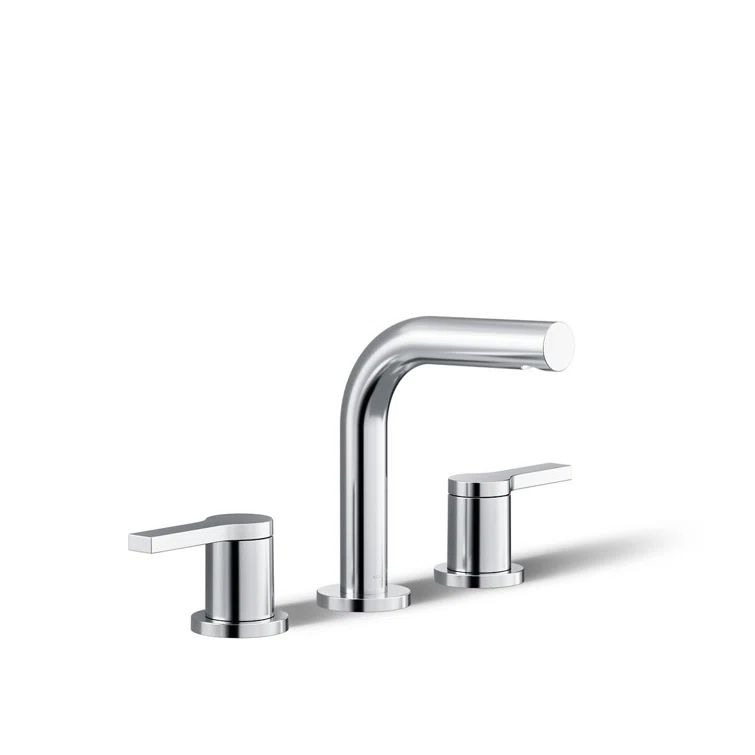 Polished Chrome Contemporary Deck Mount Bathroom Faucet
