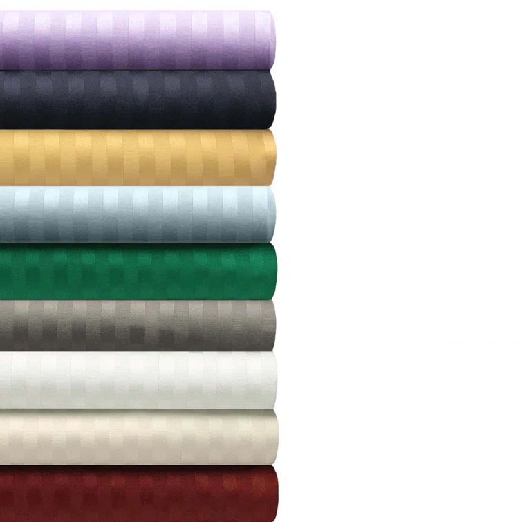 Lavender Twin XL Egyptian Cotton Deep Pocket Striped Sheet Set