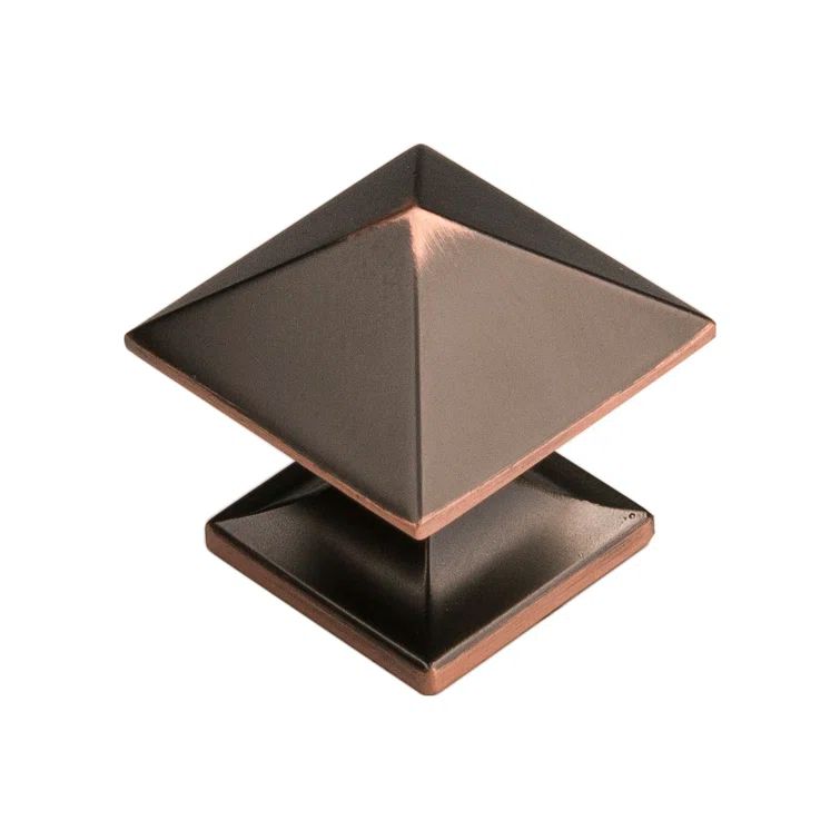 Modern Square Oil-Rubbed Bronze Cabinet Knob with Mounting Hardware