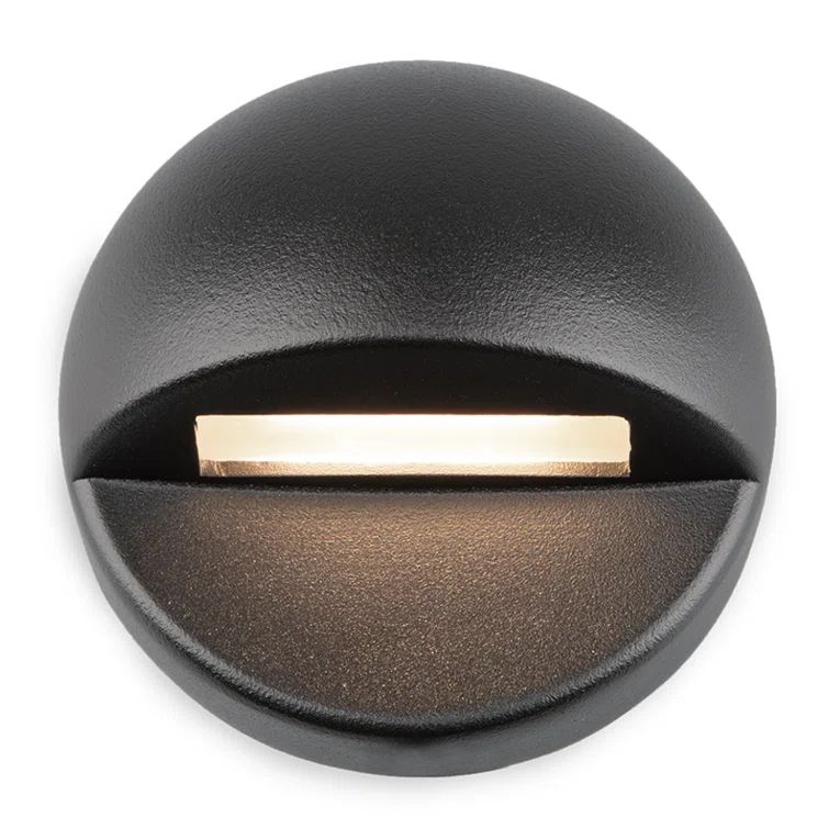 Black Round LED 12V Deck and Patio Light