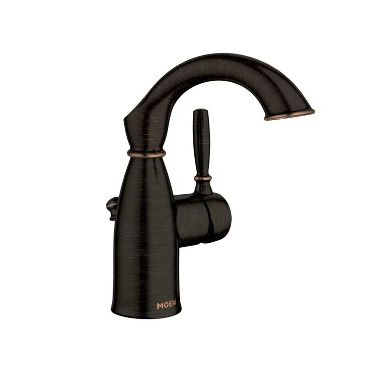 Mediterranean Bronze Single Hole Bathroom Faucet with Drain Assembly
