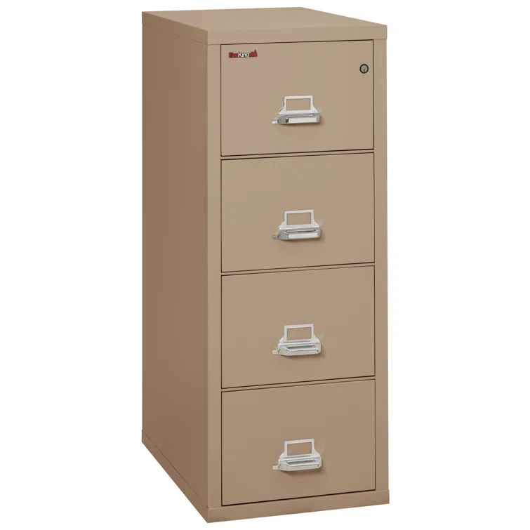 Parchment 4-Drawer Vertical Fireproof Steel File Cabinet