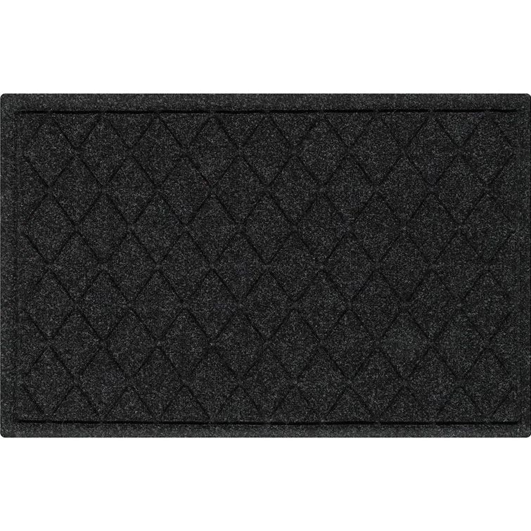 Charcoal Polypropylene Non-Slip Outdoor Doormat with Rubber Backing