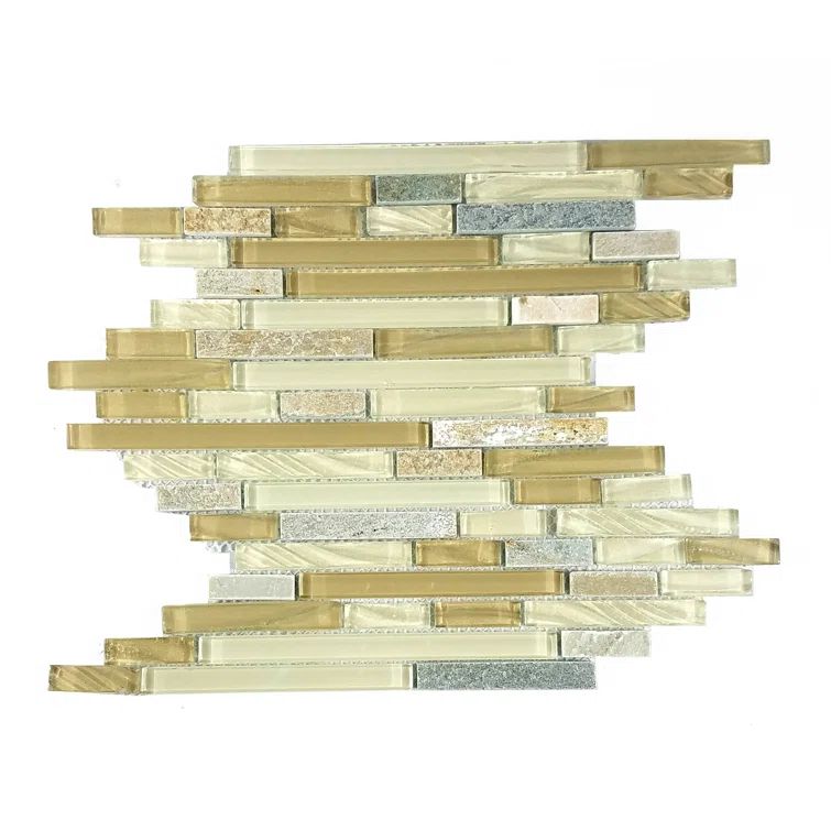 New Era Beige and Glass Linear Mosaic Wall Tile
