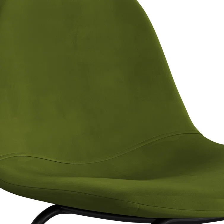 Bella Forest Green Velvet Upholstered Bar Stool with Steel Frame
