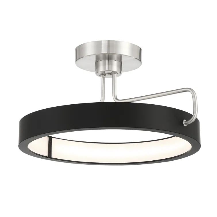 Pemberton Black and Satin Nickel LED Pendant Light