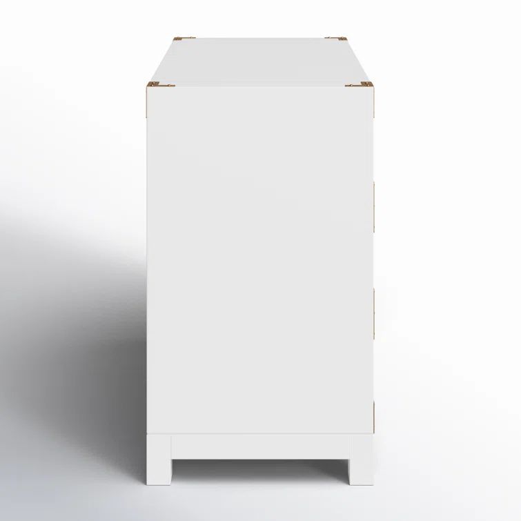 Transitional Glossy White Mango Wood 3-Drawer Dresser