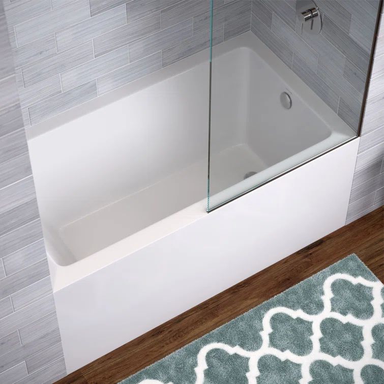 Voltaire 54" x 30" White Acrylic Alcove Bathtub with Apron