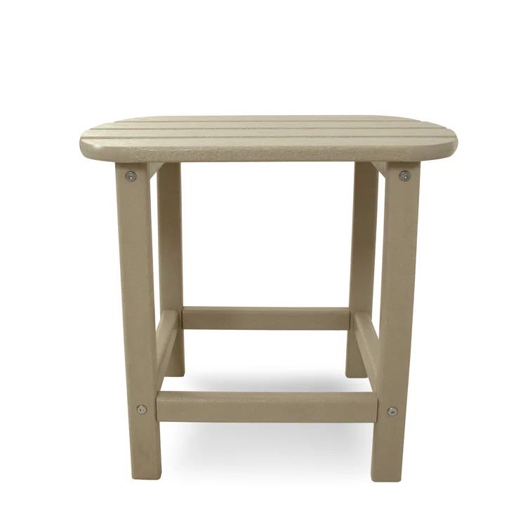 Greige Polywood Outdoor Minimalistic Side Table