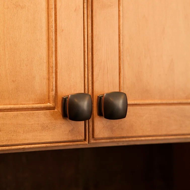 Modern Square Oil-Rubbed Bronze Cabinet Knob with Mounting Hardware