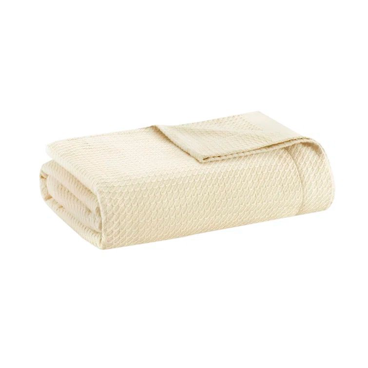 King Size Ivory Cotton Machine Washable Blanket