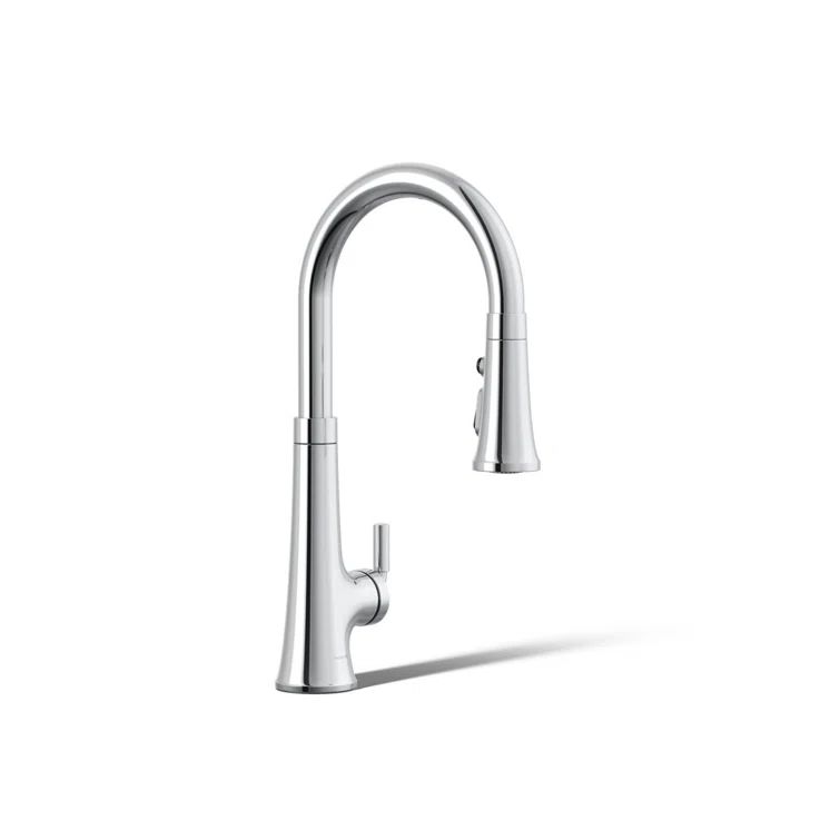 Polished Chrome Touchless Pull-Down Kitchen Faucet with Spray
