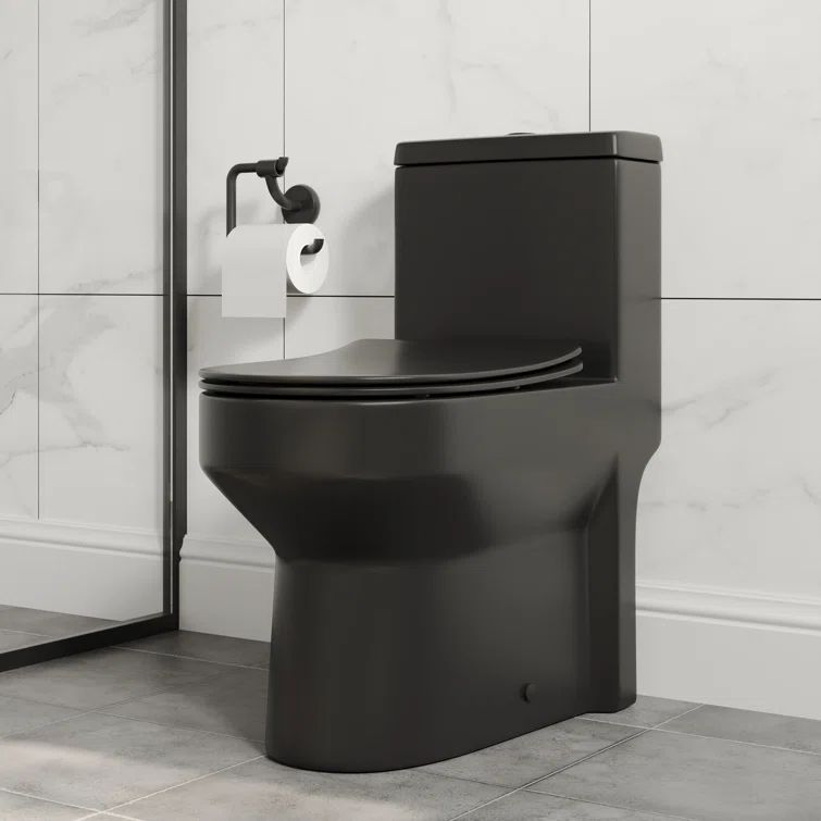 Matte Black Elongated Dual Flush High Efficiency Toilet