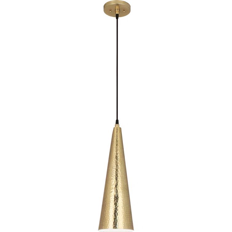 Elegant Dal 36" Modern Brass Pendant with Hammered Detail