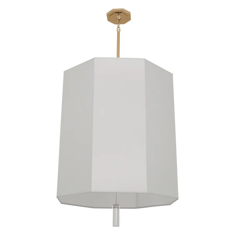 Elegant Kate Modern Brass Drum Chandelier with Pearl Gray Shade
