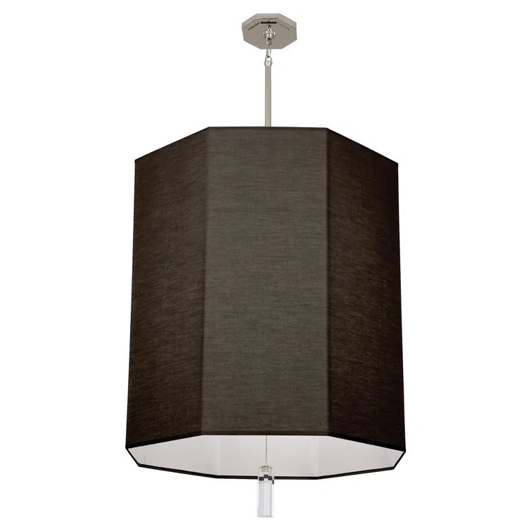 Kate 6-Light Polished Nickel Drum Chandelier with Crystal Accent