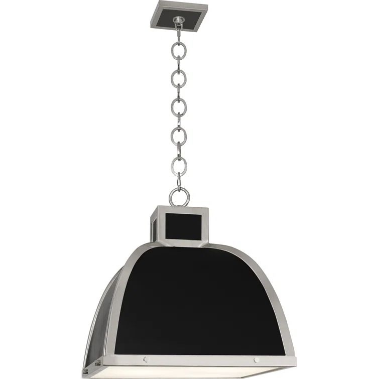 Ranger Matte Black & Polished Nickel 3-Light Geometric Chandelier