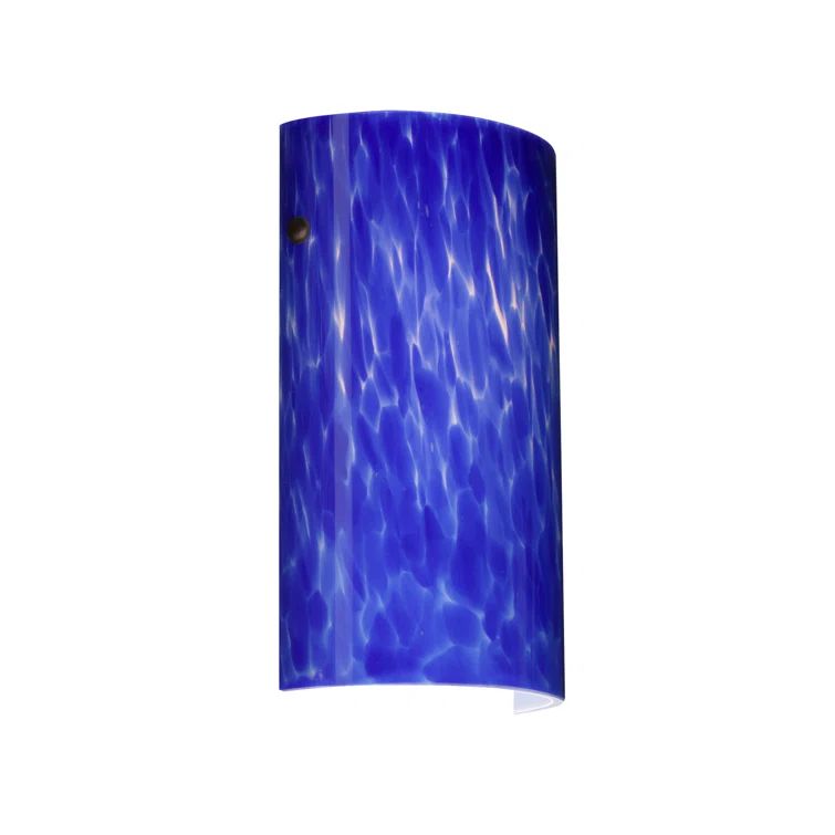Bronze 11.75" Dimmable Sconce with Blue Cloud Glass