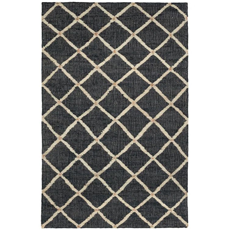 Kali Black Diamond Handwoven Cotton-Synthetic Rug 24''x36''