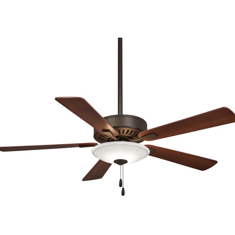52" Oil Rubbed Bronze Ceiling Fan with Frosted Glass Light