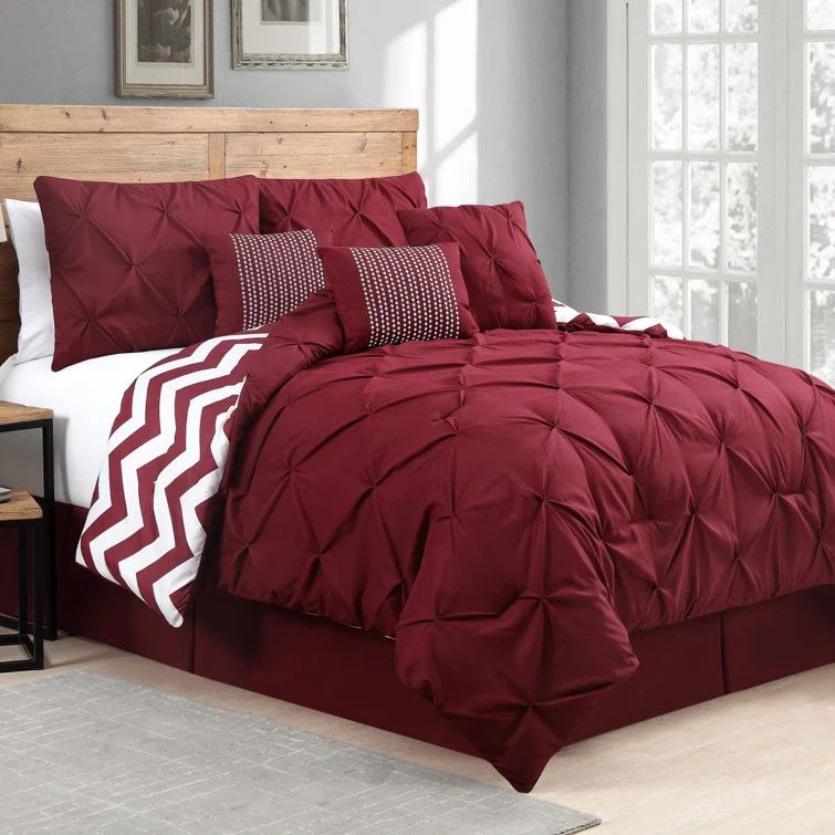 Burgundy Red Twin Reversible Microfiber Comforter Set