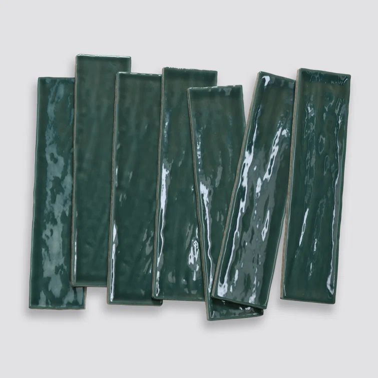 Marin Ocean Teal 2.5" x 10" Glossy Ceramic Wall Tile