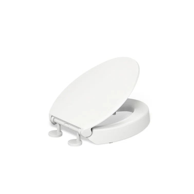 Hyten White Elevated Elongated Quiet-Close Toilet Seat