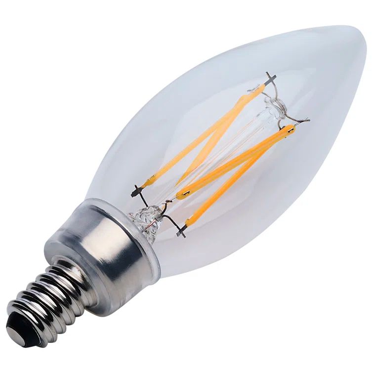 Clear Dimmable LED Candelabra Bulbs, 4 Watt, Pack of 6