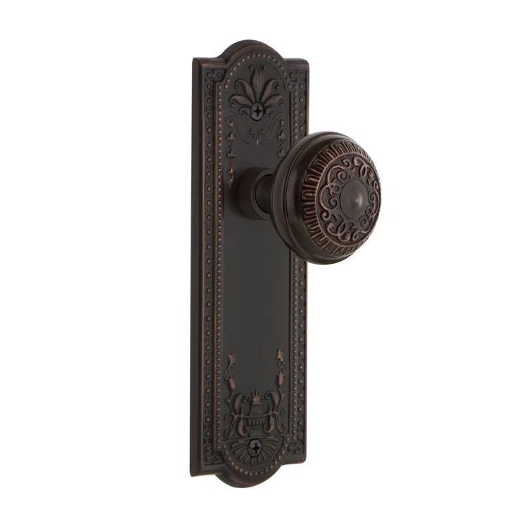 Timeless Bronze Meadows Plate with Egg & Dart Door Knob