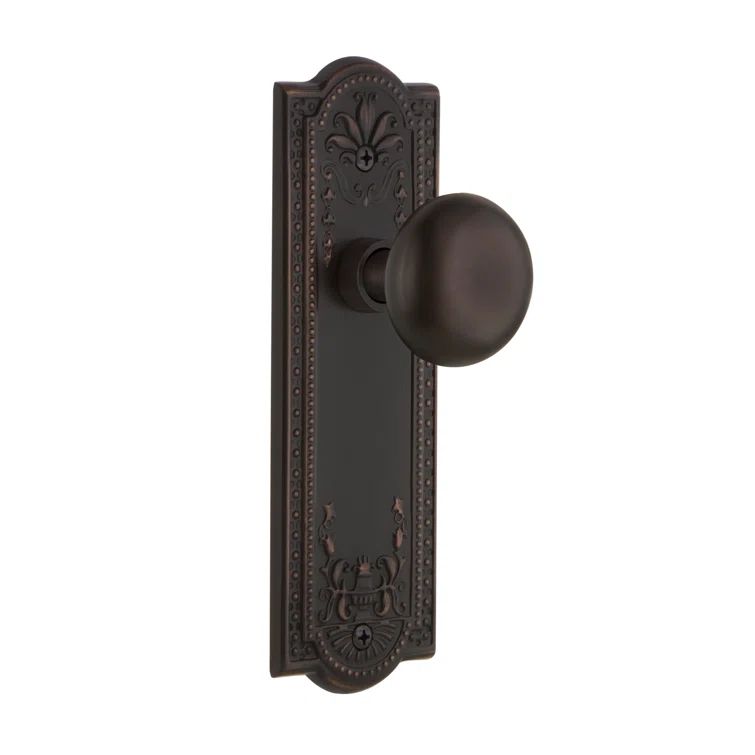 Timeless Bronze Double Dummy Door Knob with Beaded Plate