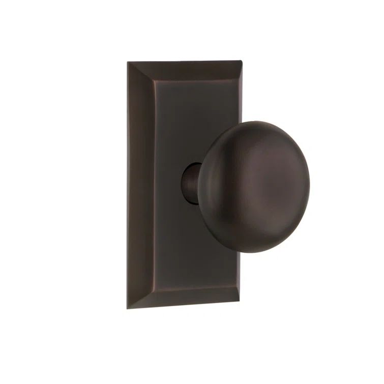 Timeless Bronze Universal Privacy Door Knob with Studio Plate