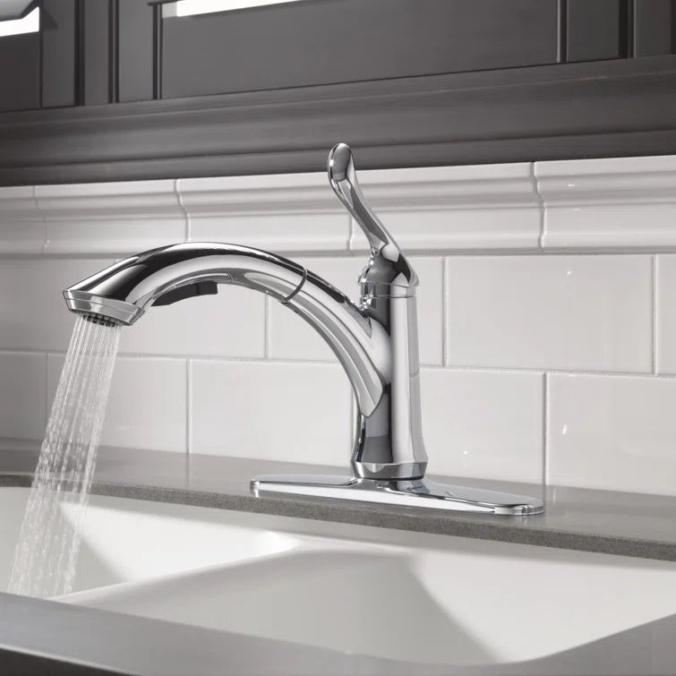 Chrome Transitional Pull-Out Spray Kitchen Faucet