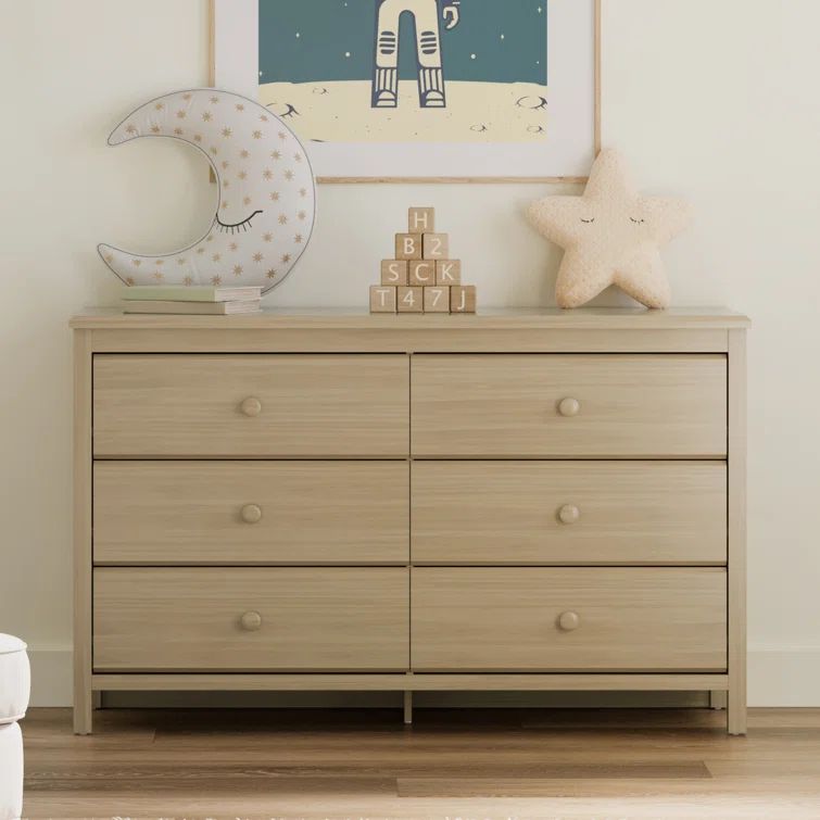 Driftwood Double Nursery Dresser with 6 Drawers