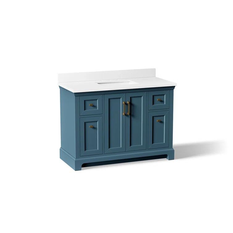Charlemont 48" Tidal Blue Bathroom Vanity with Quartz Top