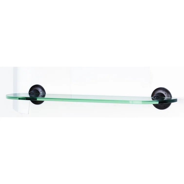 Sierra 18" Dark Bronze Beveled Glass Wall Shelf