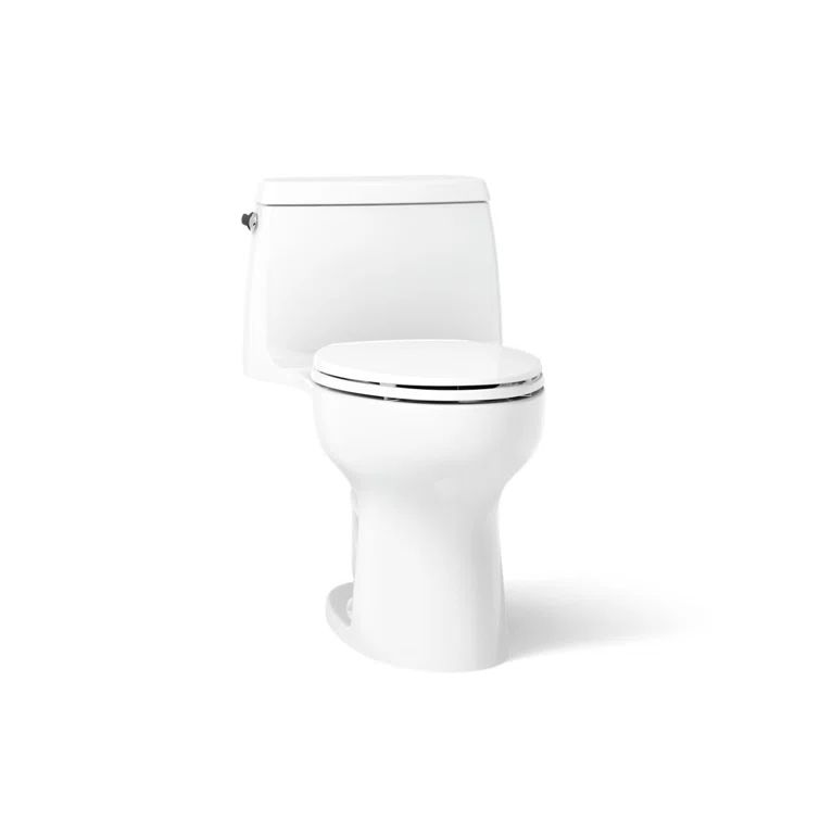 Santa Rosa White Vitreous China Compact Elongated One-Piece Toilet
