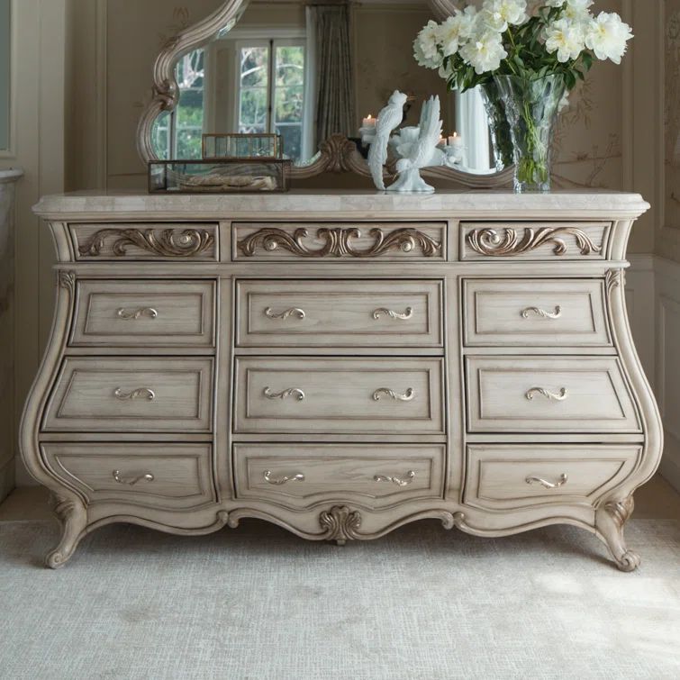 Champagne Victorian Soft Close 12-Drawer Dresser
