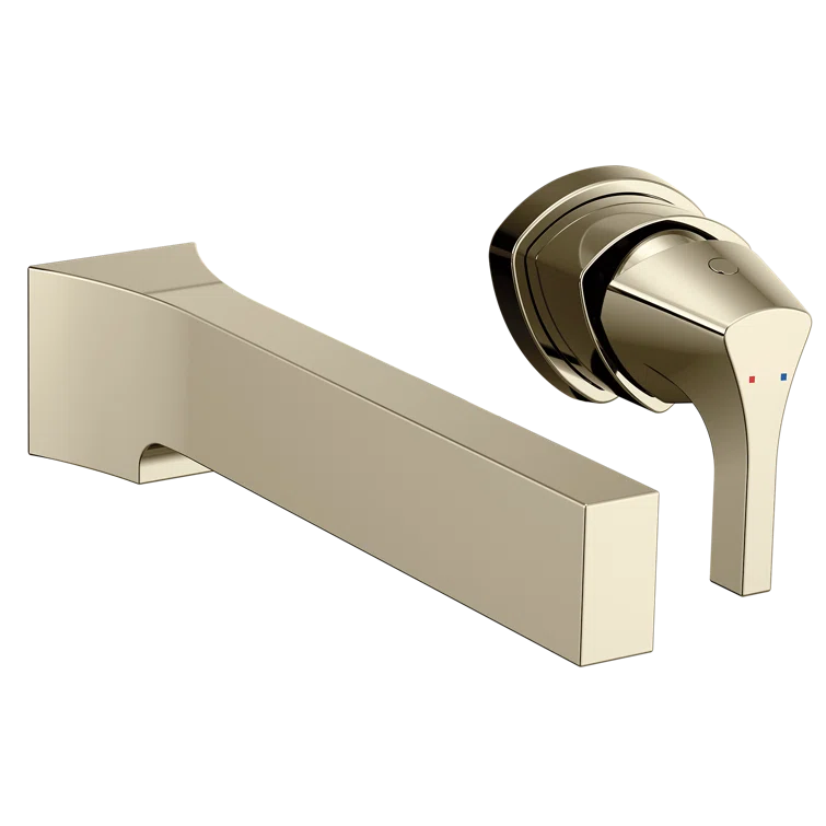 Sleek Wall-Mounted Modern Bathroom Faucet in Polished Nickel