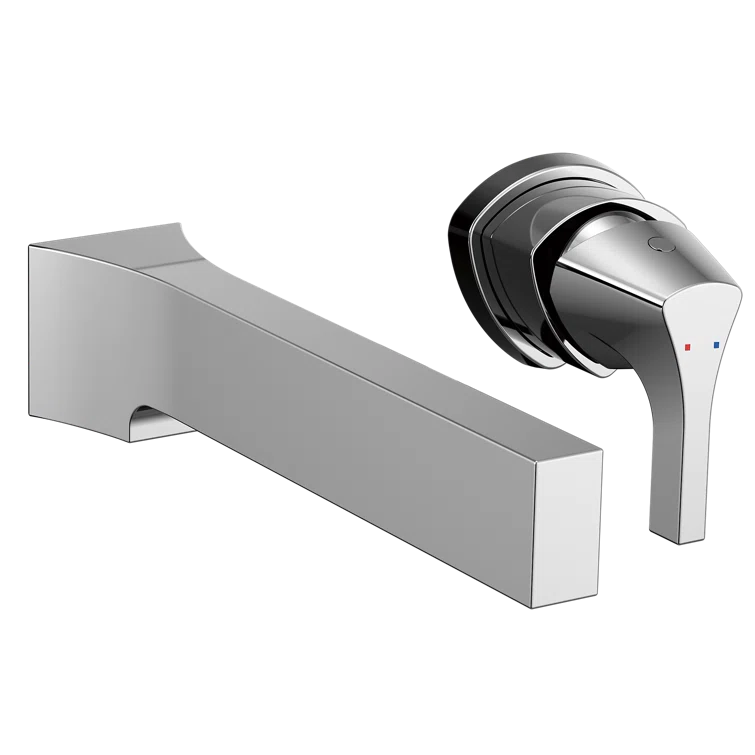 Chrome Wall Mounted Modern Brass Bathroom Faucet