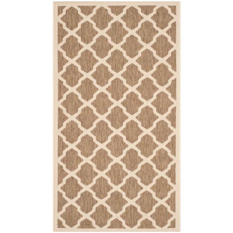 Brown and Bone Rectangular Indoor/Outdoor Area Rug