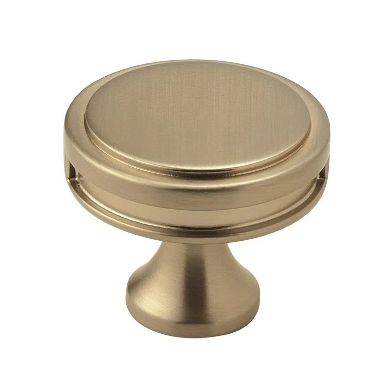 Golden Champagne Round Steel Cabinet Knob with Mounting Hardware