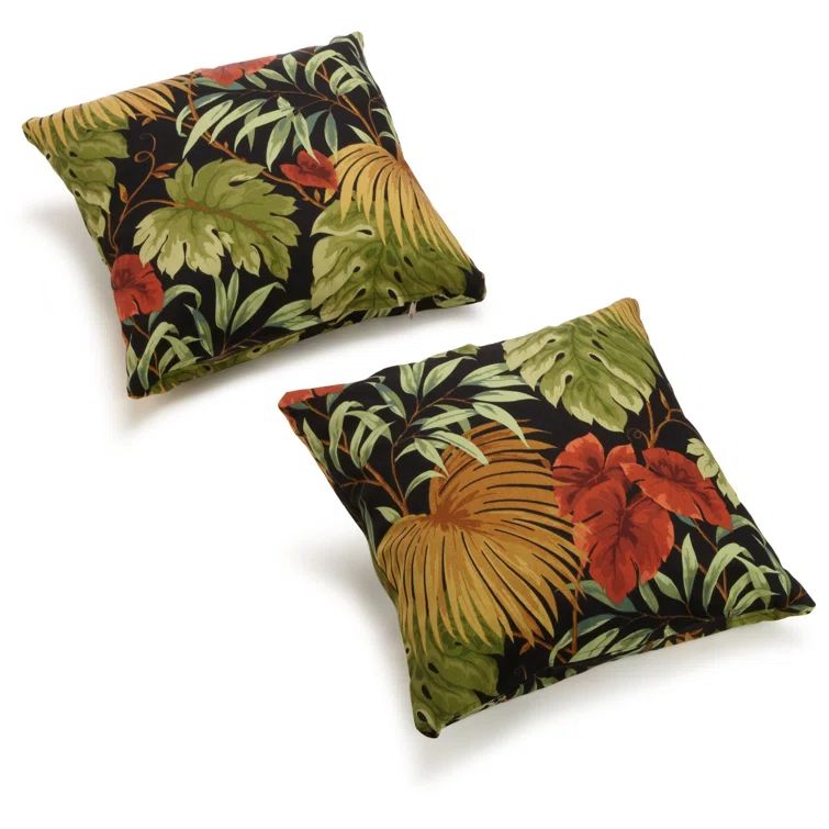 Tropique Raven 25" Square Outdoor Throw Pillow Set