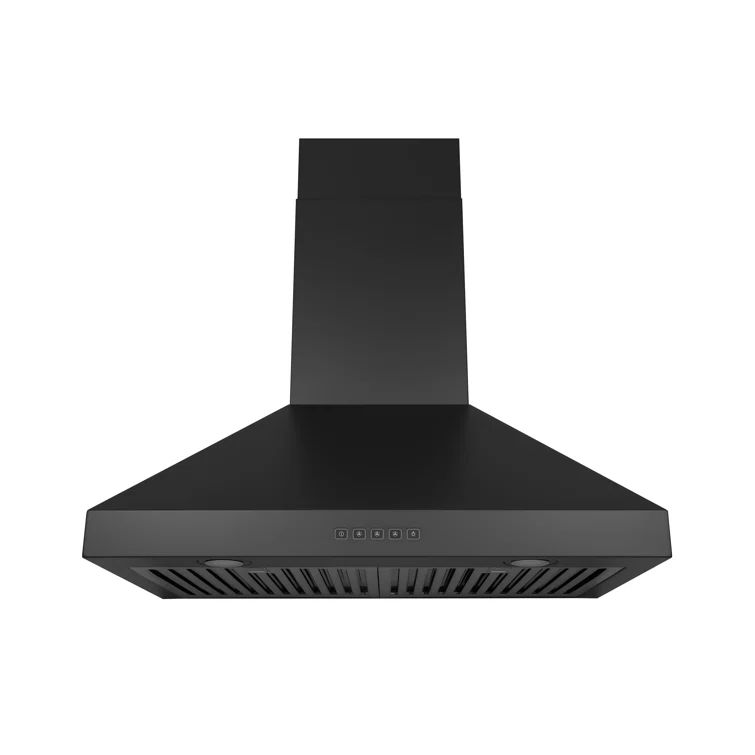 Matte Black 30" Stainless Steel Wall Mount Range Hood